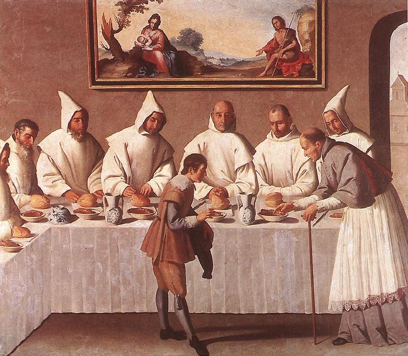 ZURBARAN  Francisco de St Hugo of Grenoble in the Carthusian Refectory oil painting picture